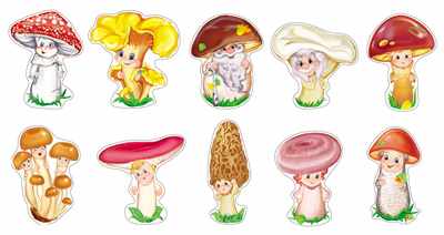 Обложка книги Комплект украшений на скотче Лесные грибочки (10 видов в комплекте), Автор КМ-10532, издательство Сфера | купить в книжном магазине Рослит