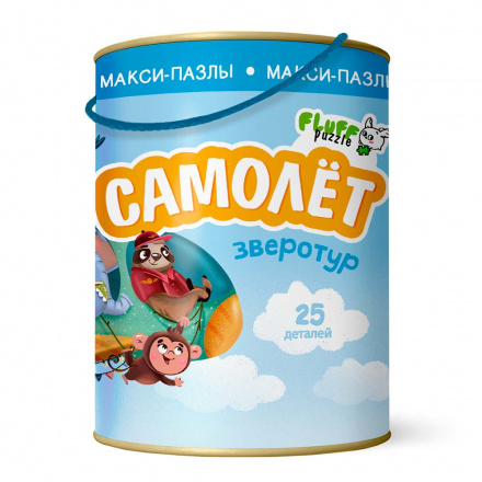 Обложка Макси-пазлы. 25 деталей. Зверотур. Самолет, издательство ГЕОДОМ | купить в книжном магазине Рослит