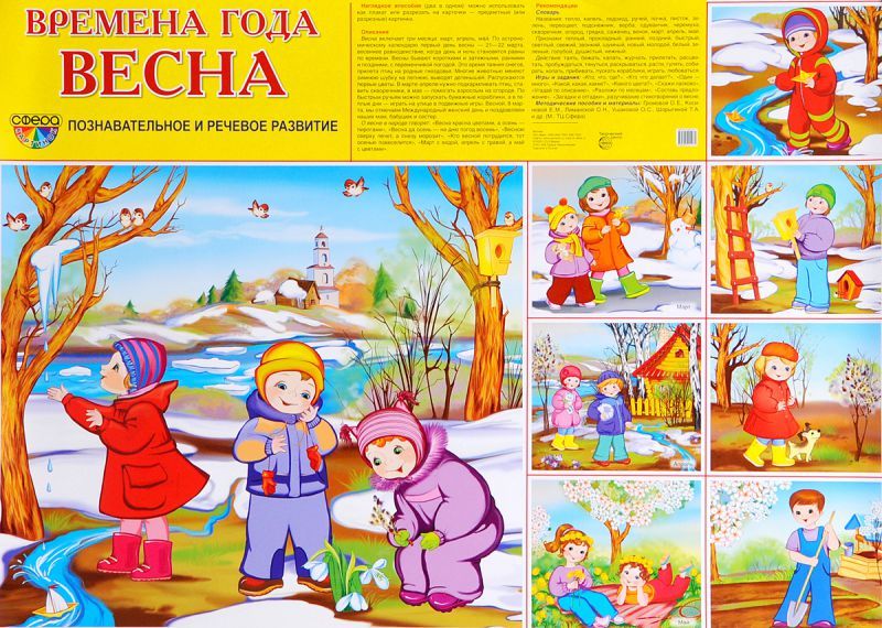Обложка книги Демонстрационный плакат Времена года Весна /А2, Автор , издательство Сфера | купить в книжном магазине Рослит