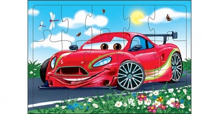 Обложка Пазл-рамка 15 элементов Красная машинка, издательство Проф-пресс | купить в книжном магазине Рослит