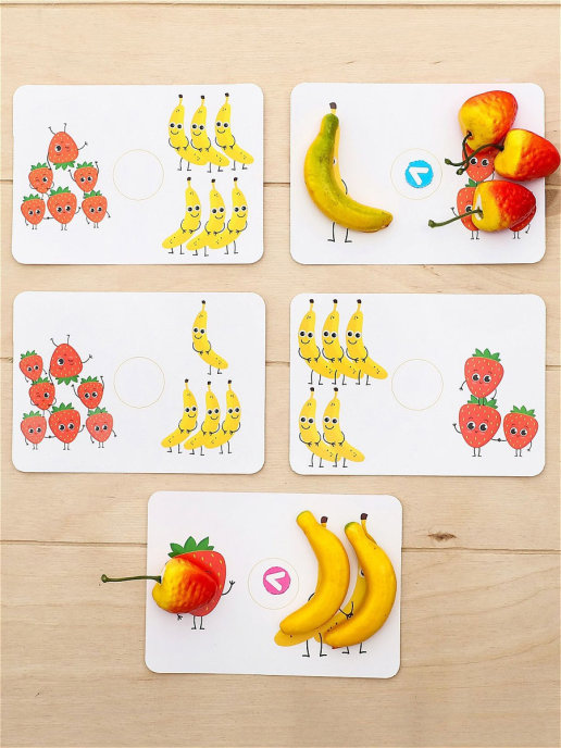 Обложка Счётный материал Больше-меньше: клубника и бананы, 24шт IQ-ZABIAKA, издательство Буква-Ленд                                         | купить в книжном магазине Рослит