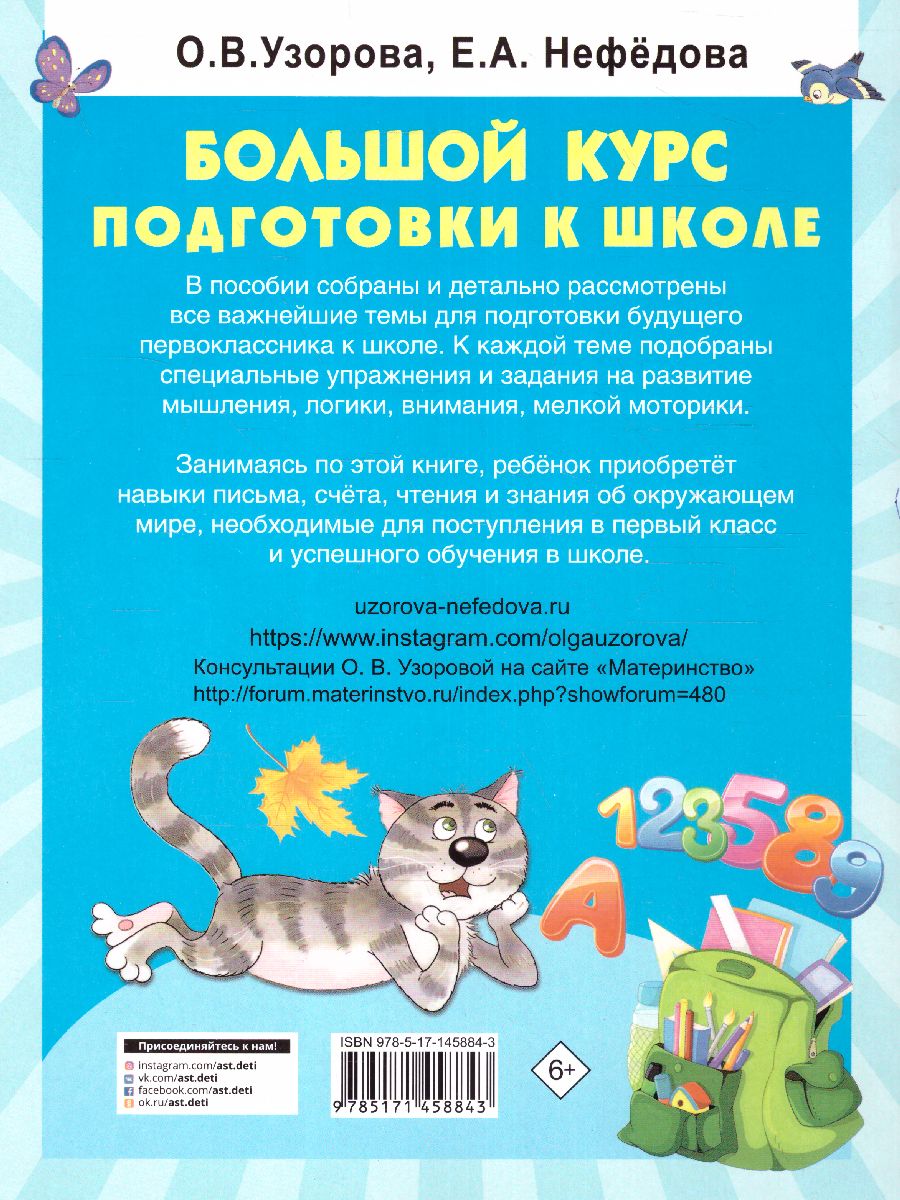 Обложка Большой курс подготовки к школе, издательство АСТ | купить в книжном магазине Рослит
