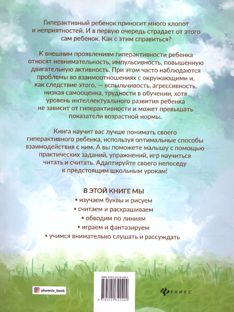 Обложка книги Гиперактивный ребенок. Уроки чтения и счета для детей-непосед, Автор Костарева Лидия Александровна, издательство Феникс ТД                                          | купить в книжном магазине Рослит