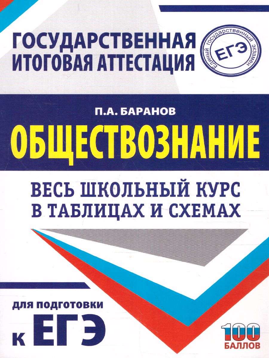 Обложка книги ЕГЭ. Обществознание. Весь школьный курс в таблицах и схемах, Автор Баранов П.А., издательство АСТ | купить в книжном магазине Рослит