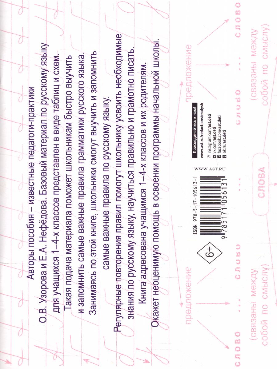 Обложка книги Таблицы по Русскому языку. Все виды разбора, Автор Узорова О.В. Нефёдова Е.А., издательство АСТ | купить в книжном магазине Рослит