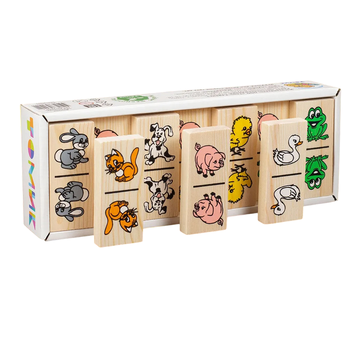 Обложка Домино "Животные" 28 деталей, игрушки для девочек и мальчиков, издательство Буква-Ленд                                         | купить в книжном магазине Рослит