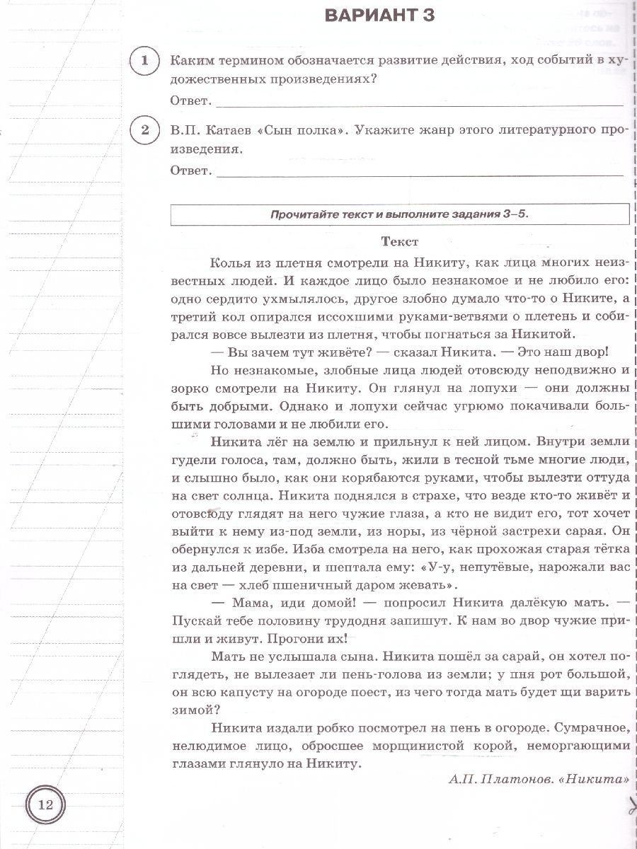 картинка ВПР Литература 5 класс 10 вариантов. ФИОКО СТАТГРАД Типовые задания. ФГОС НОВЫЙ+SC от магазина Рослит