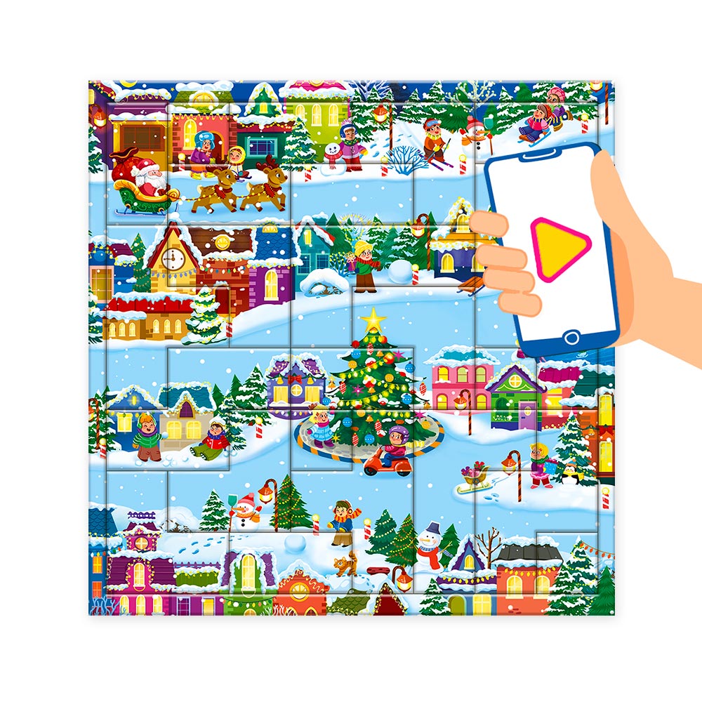 Обложка Головоломка с дополненной реальностью. 23 детали. С Новым годом! , издательство ГЕОДОМ | купить в книжном магазине Рослит