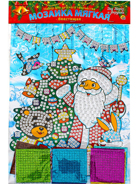 Обложка Мозайка мягкая Дед Мороз и зверушки, издательство Проф-пресс | купить в книжном магазине Рослит