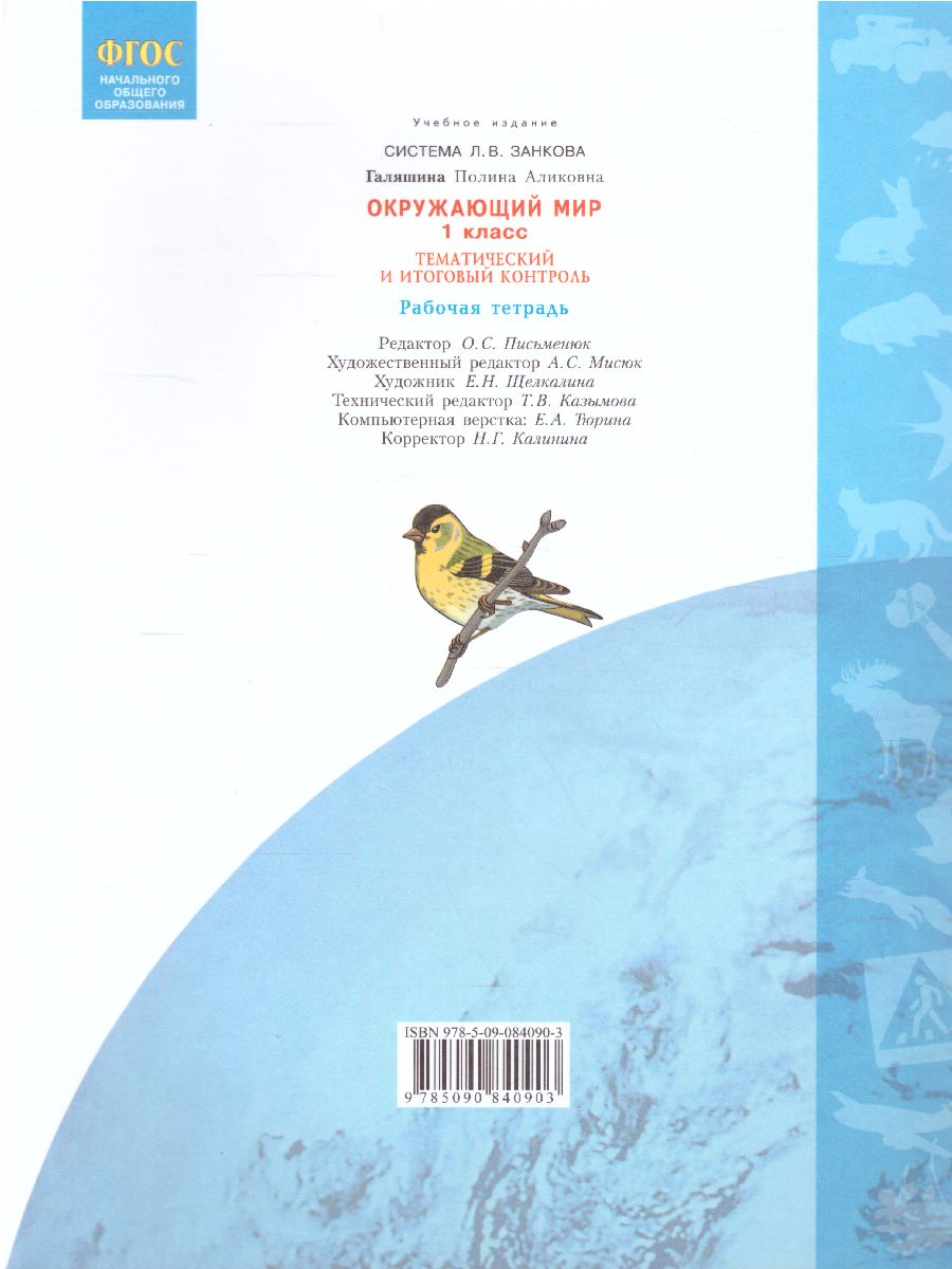 Обложка книги Окружающий мир 1 класс. Тематический и итоговый контроль. Рабочая тетрадь, Автор Галяшина П.А., издательство Просвещение/Союз                                   | купить в книжном магазине Рослит