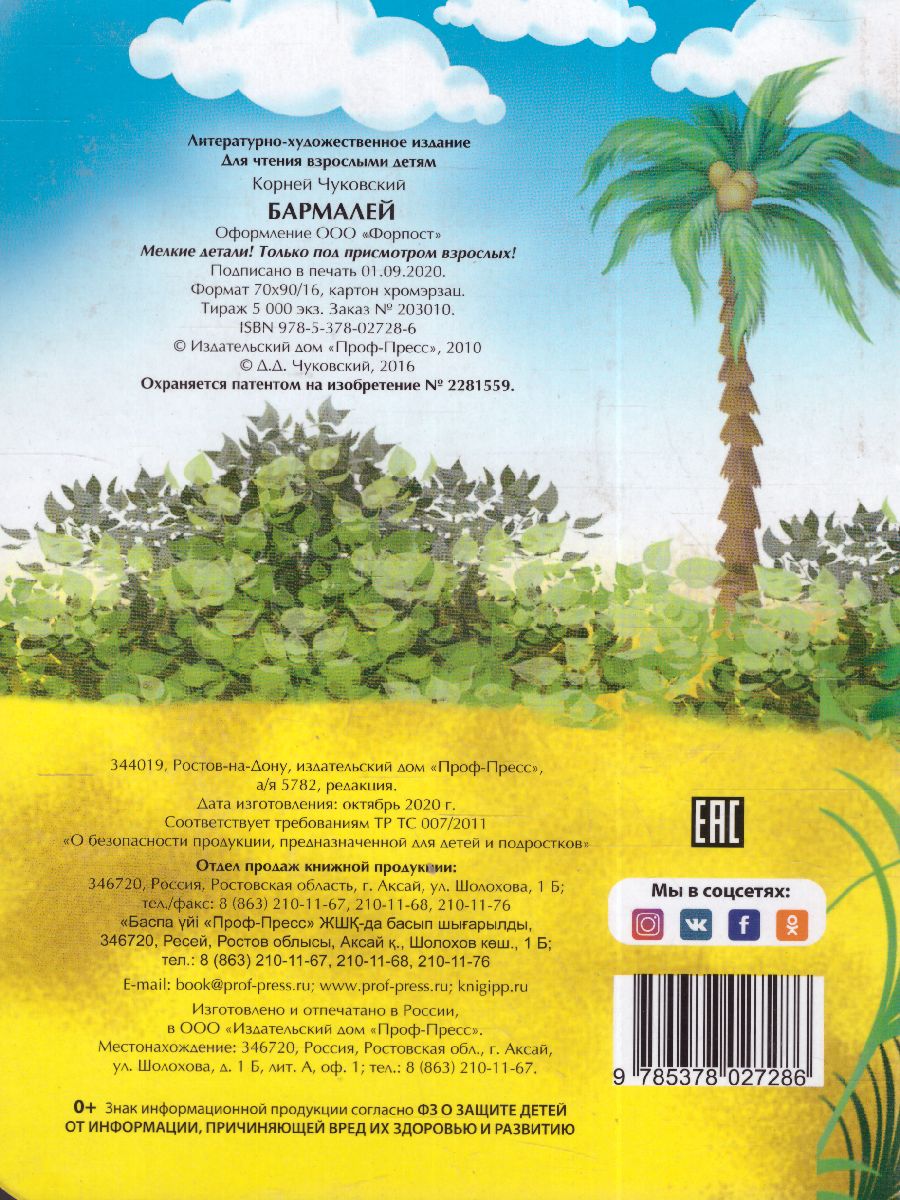 Обложка Бармалей, издательство Проф-пресс | купить в книжном магазине Рослит