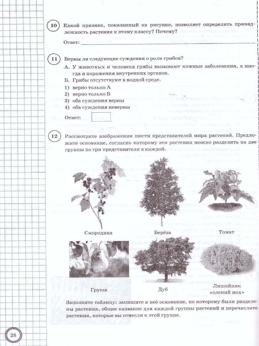 картинка ВПР Биология 7 класс. Типовые задания. 10 вариантов. ФИОКО СТАТГРАД. ФГОС от магазина Рослит