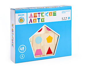 Обложка Лото "Геометрические фигуры " 48 шт., издательство Томик | купить в книжном магазине Рослит