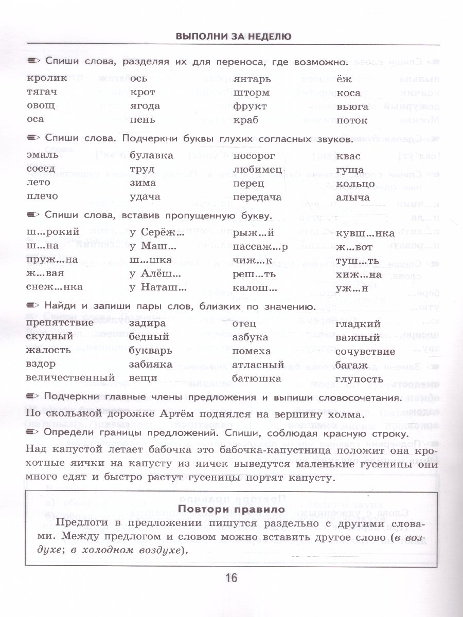 картинка Тренировочные примеры по Русскому языку 2 класс. Задания на повторение и закрепление. ФГОС от магазина Рослит