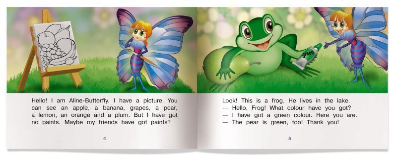 Обложка книги Читаем вместе. Бабочка Алина и ее картина. Aline-Butterfly and Her Picture. На английском языке. 1 уровень, Автор Благовещенская Т.А., издательство Айрис | купить в книжном магазине Рослит