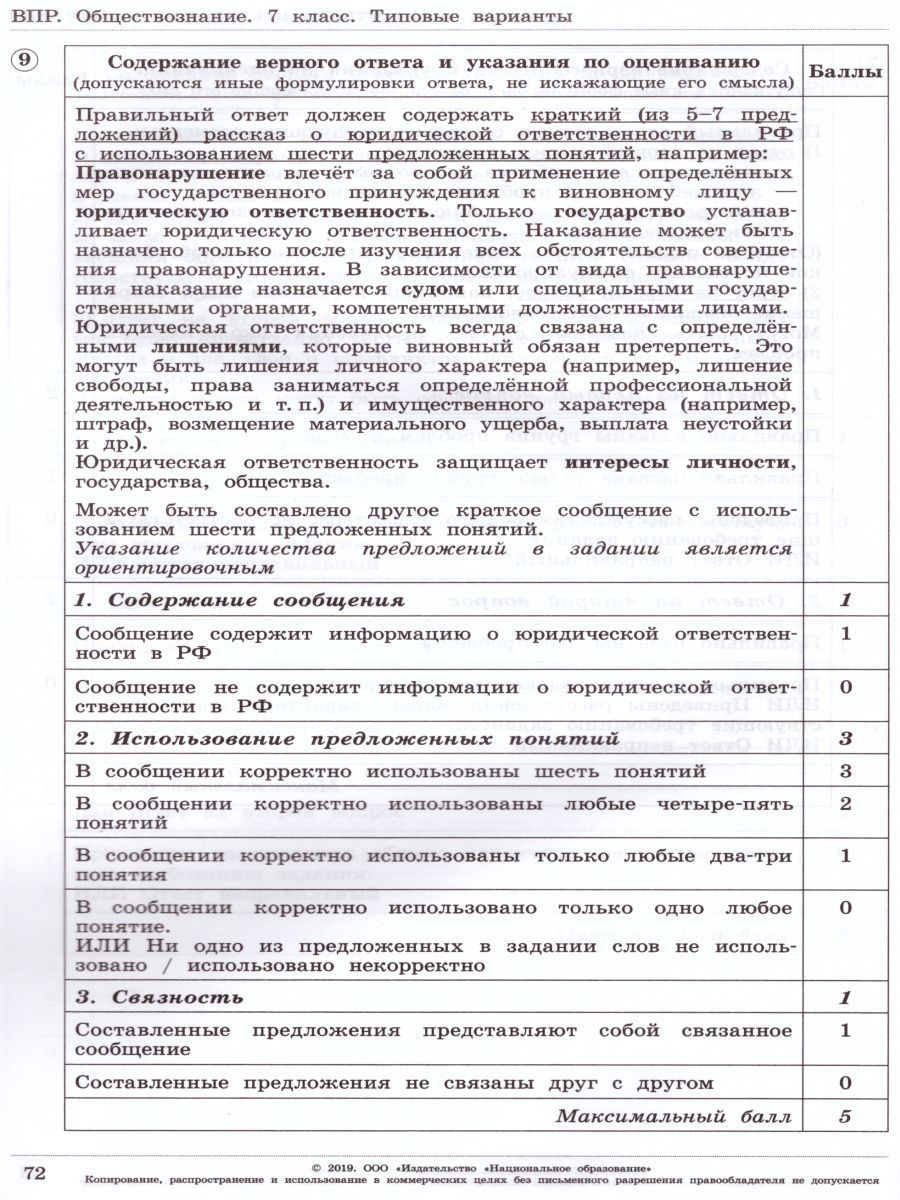 Обложка книги ВПР Обществознание 7 класс 10 вариантов, Автор Котова О.А. Лискова Т.Е., издательство Национальное образование | купить в книжном магазине Рослит