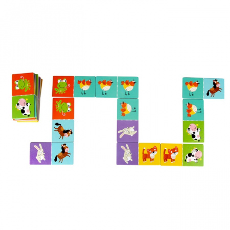 Обложка Настольная игра Домино Животные 28 фишек (Я РАСТУ ТОЙЗ), издательство Я РАСТУ ТОЙЗ | купить в книжном магазине Рослит