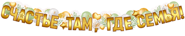 Обложка книги Гирлянда (1,60 м) Счастье там, где семья!, Автор ГР1-16108, издательство Сфера | купить в книжном магазине Рослит