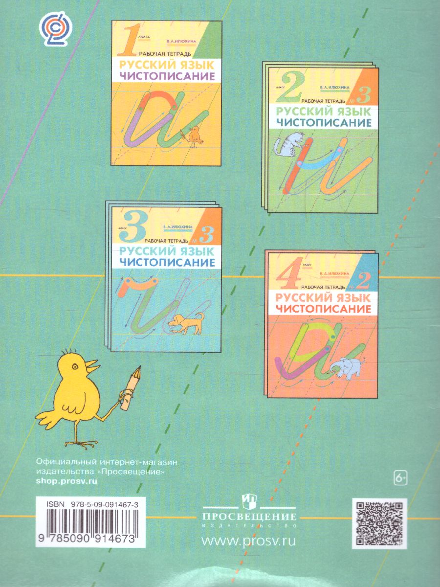 Обложка книги Чистописание 3 класс. Рабочая тетрадь. В 3-х частях. Часть 3. ФГОС, Автор Илюхина В.А., издательство Просвещение/Союз                                   | купить в книжном магазине Рослит