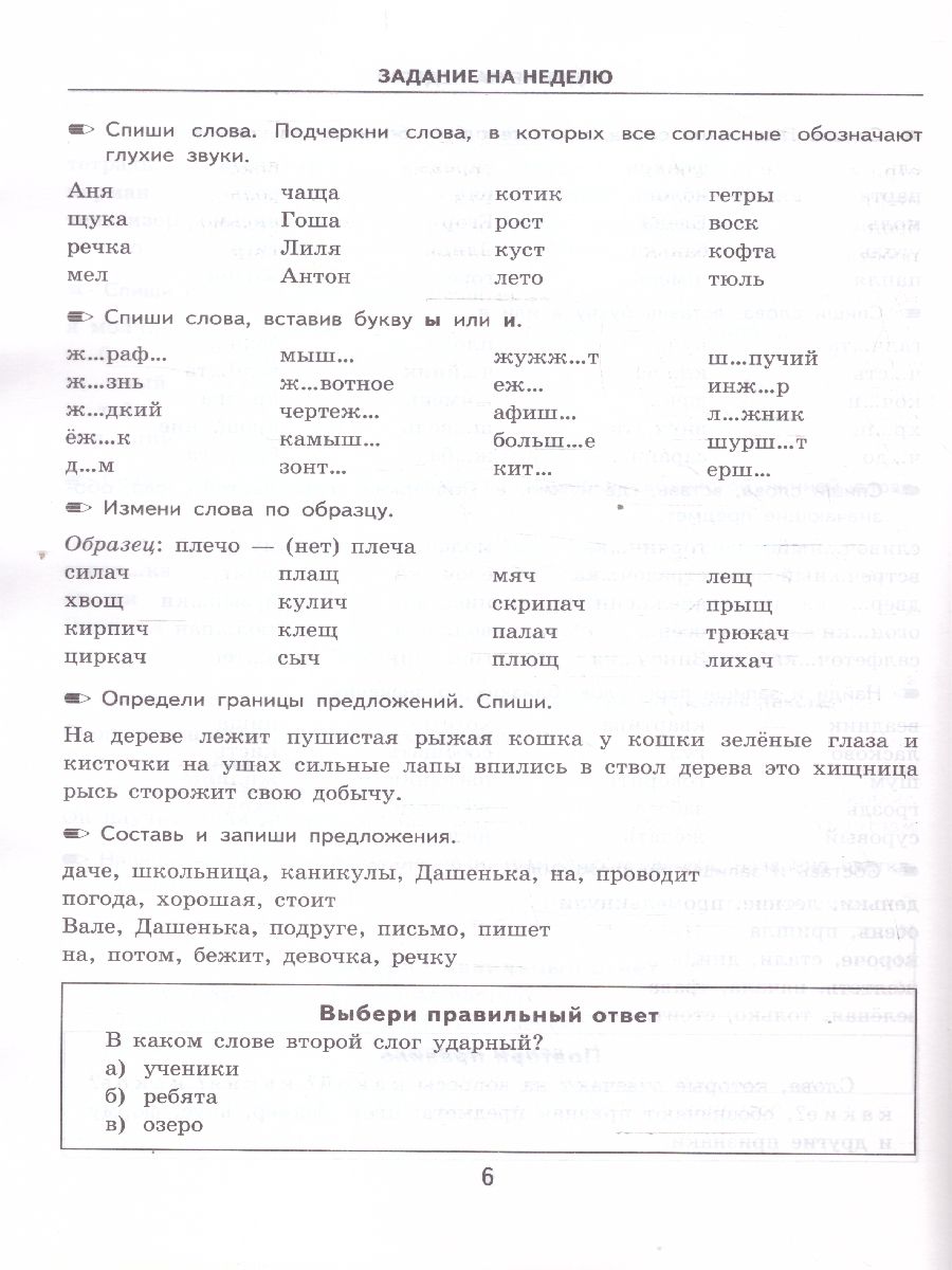 картинка Тренировочные примеры по Русскому языку. Залания для повторения и закрепления 1 класс. ФГОС от магазина Рослит
