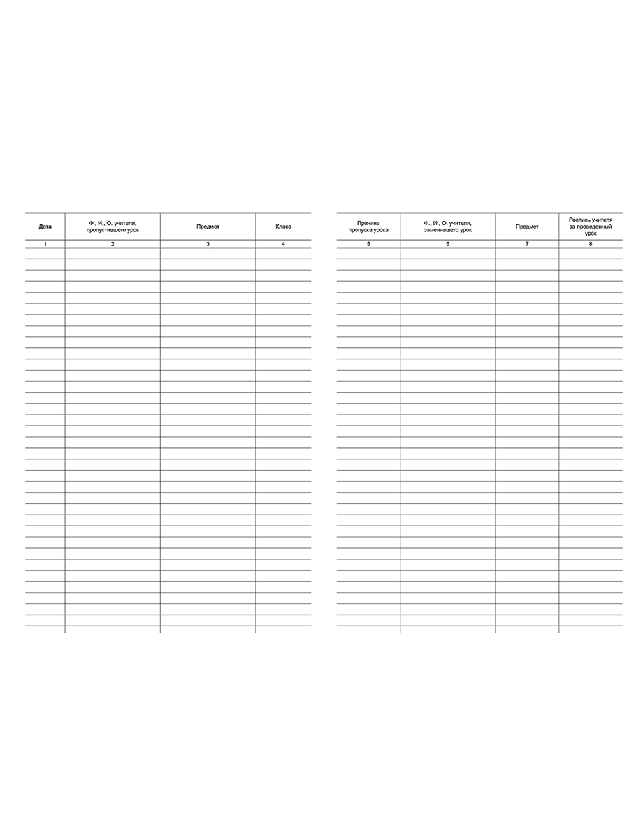 Обложка Журнал учета пропущенных и замещенных уроков., издательство Планета | купить в книжном магазине Рослит