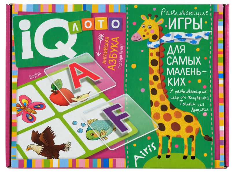 Обложка книги Пластиковое лото для малышей English Азбука, Автор , издательство Айрис | купить в книжном магазине Рослит
