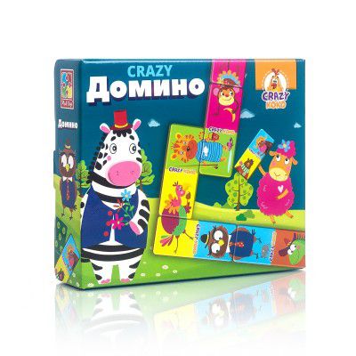 Обложка Настольная игра "CRAZY Домино", издательство Я РАСТУ ТОЙЗ | купить в книжном магазине Рослит