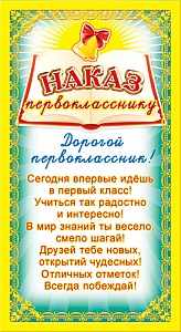 Обложка книги Мини-диплом Наказ первокласснику (фольга) (110х205 мм), Автор ШМ-5752, издательство Сфера | купить в книжном магазине Рослит