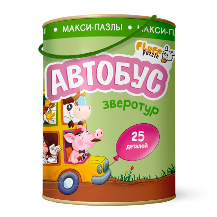 Обложка Макси-пазлы 25 деталей. Зверотур. Автобус, издательство ГЕОДОМ | купить в книжном магазине Рослит