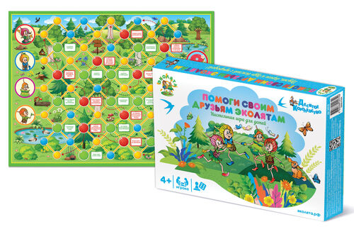 Обложка Игра настольная ходилка "Помоги своим друзьям Эколятам", издательство Десятое королевство | купить в книжном магазине Рослит
