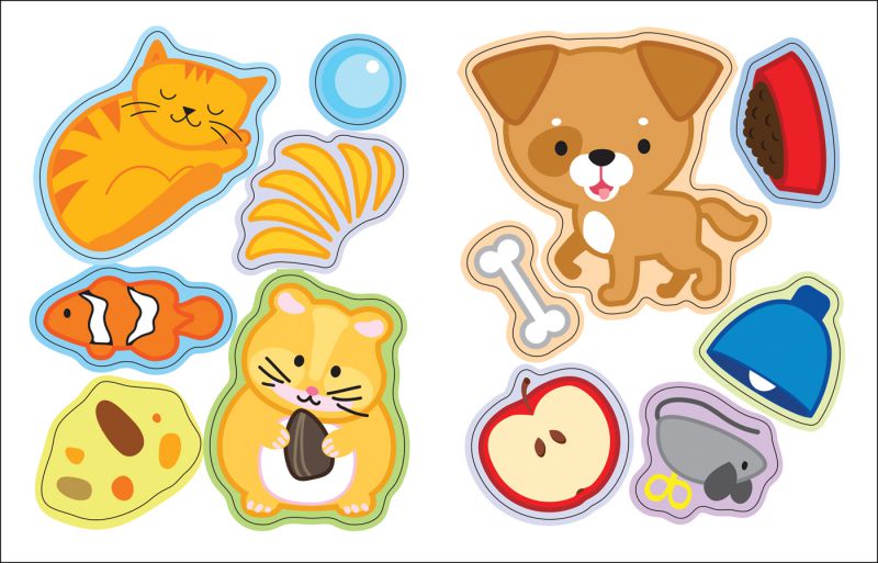 Обложка Домашние питомцы (книжка с многоразовыми наклейками), издательство РОСМЭН | купить в книжном магазине Рослит