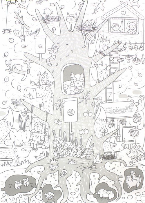 Обложка книги Раскраска огромная "Жизнь на дереве" 120х80см, Автор PA068, издательство Глобен | купить в книжном магазине Рослит