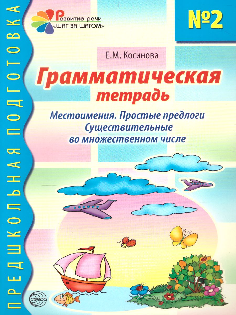 Обложка книги Грамматическая тетрадь №2. Предшкольная подготовка. Местоимения, Автор Косинова Е.М., издательство Сфера | купить в книжном магазине Рослит