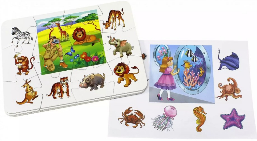 Обложка книги Лото. Собери пазл "Животные". Две игры в одной, Автор , издательство Учитель | купить в книжном магазине Рослит