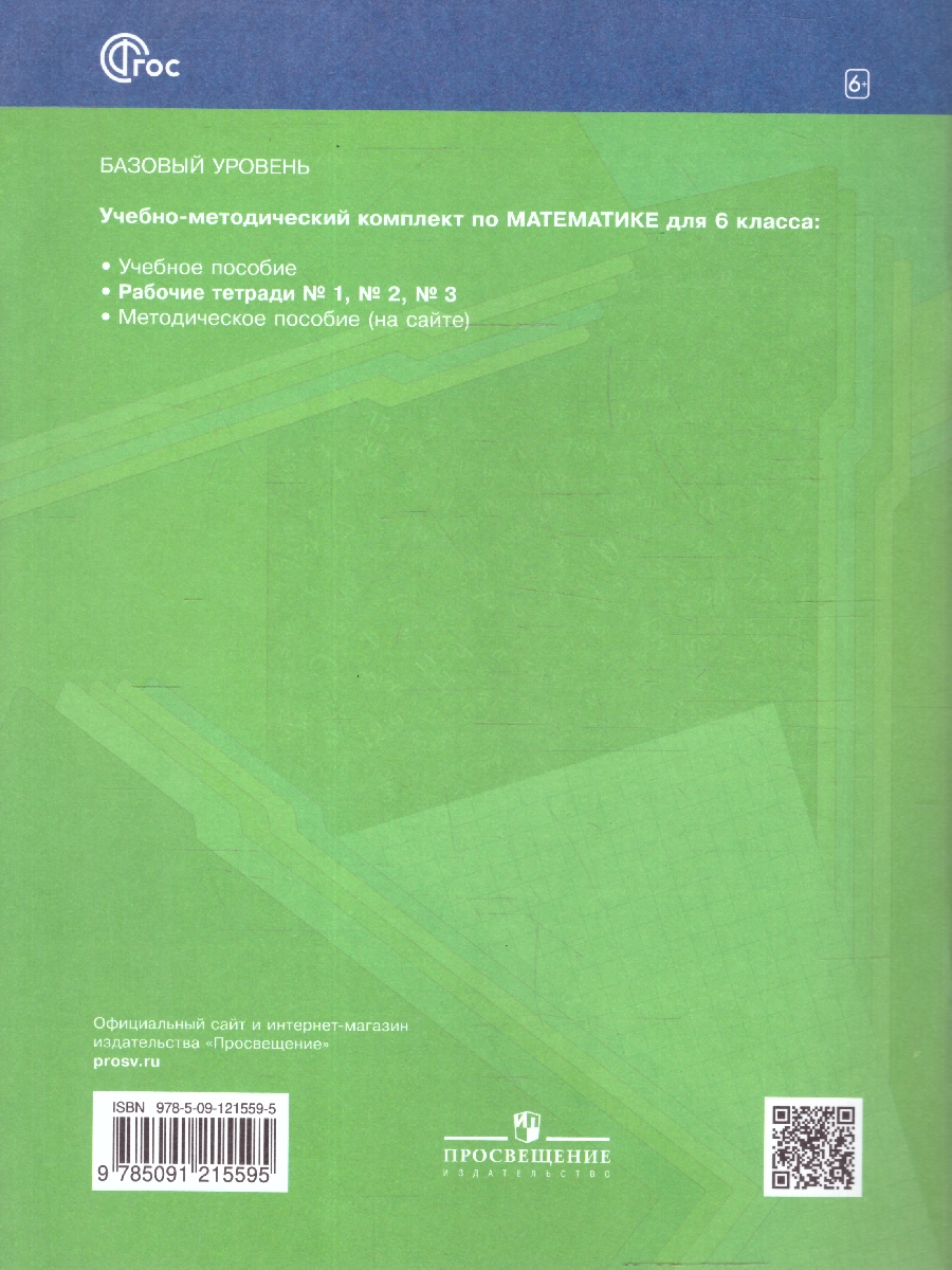 Обложка книги Математика 6 класс. Рабочая тетрадь №2. К новому учебному пособию. ФГОС, Автор Мерзляк А.Г. Полонский В.Б. Якир М.С., издательство Просвещение | купить в книжном магазине Рослит
