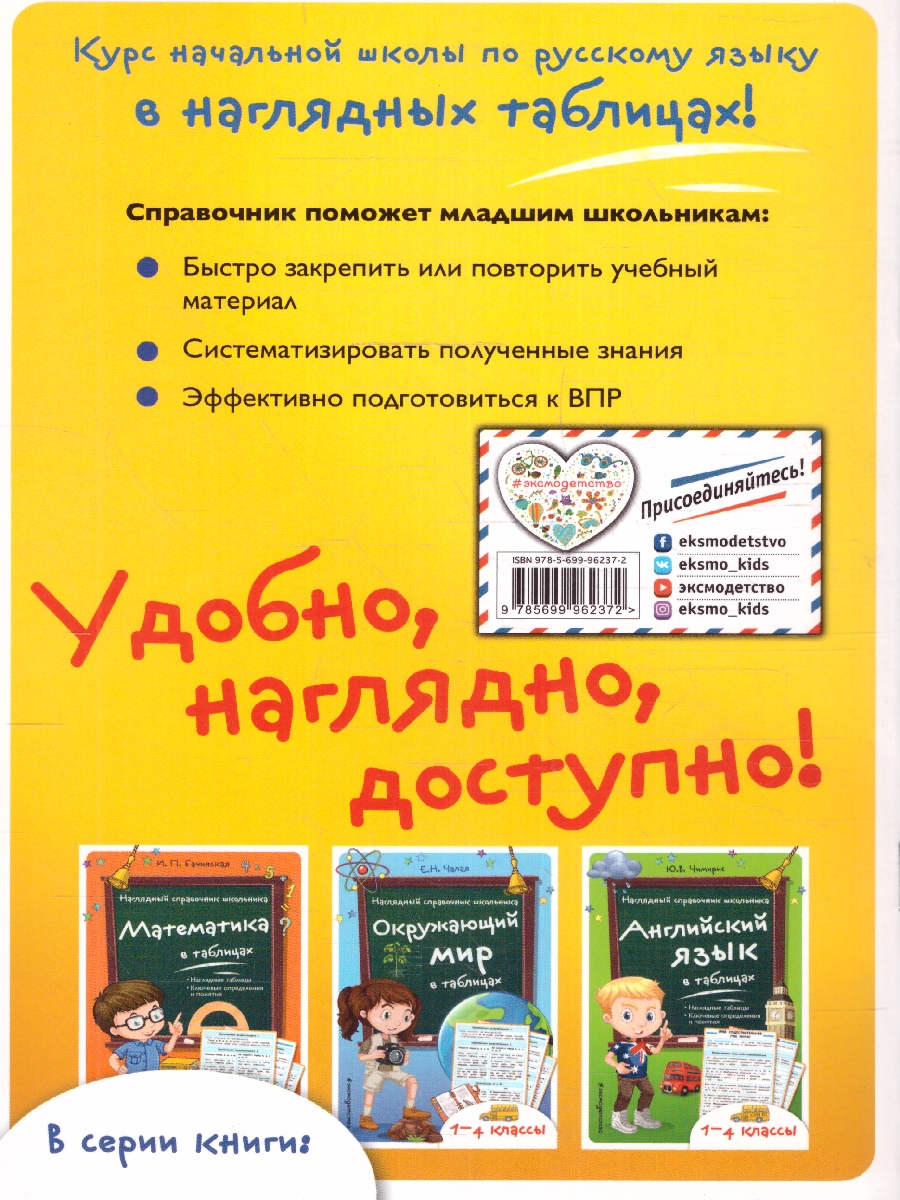 Обложка книги Русский язык в таблицах 1-4 классы. Наглядный справочник школьника, Автор Таровитая И.А., издательство ЭКСМО | купить в книжном магазине Рослит