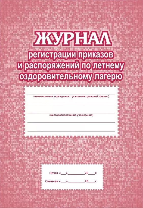 Обложка Журнал регистрации приказов и распоряжений по летнему оздоровительному лагерю, издательство РФ | купить в книжном магазине Рослит