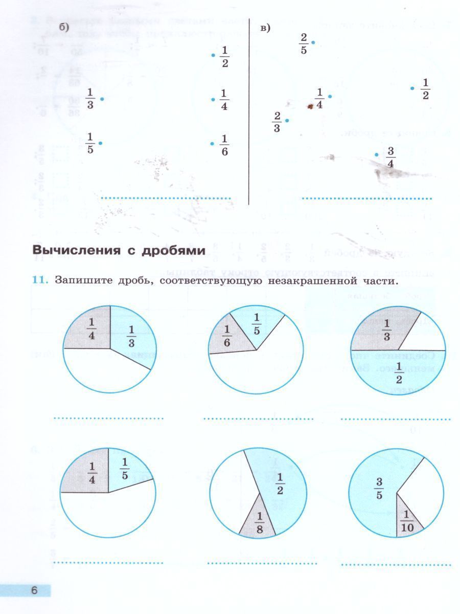 картинка Математика 6 класс. Рабочая тетрадь. К учебнику Дорофеева от магазина Рослит