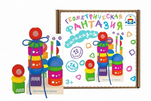 Обложка Пирамидка Геометрическая фантазия микрогофра, издательство Краснокамская игрушка | купить в книжном магазине Рослит