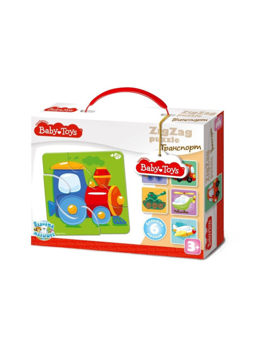 Обложка Пазлы макси ЗИГЗАГ "Транспорт" 18 элементов BABY TOYS, издательство Десятое королевство | купить в книжном магазине Рослит
