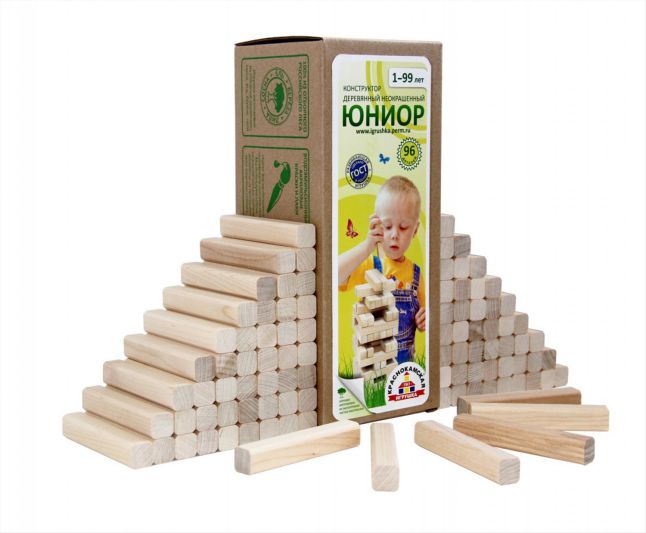 Обложка Конструктор. Юниор. 96 деталей (неокрашенный), издательство Краснокамская игрушка | купить в книжном магазине Рослит