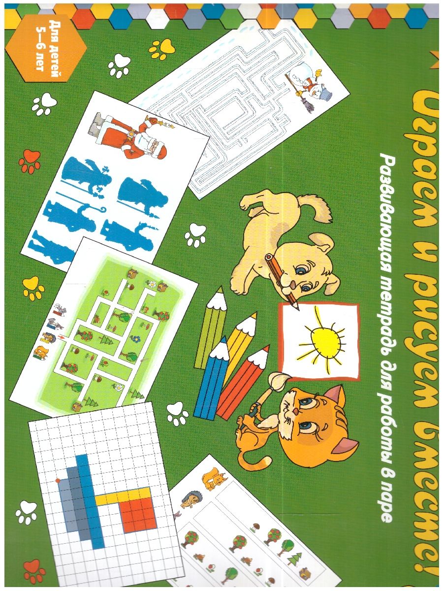 Обложка книги Играем и рисуем вместе! Развивающая тетрадь для работы в паре. Для детей 5-6 лет, Автор Каралашвили Е.А. Павлова Л. И., издательство Мозаичный парк                                     | купить в книжном магазине Рослит