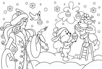 Обложка Раскраска новогодняя. Принцесса Зима, издательство Фламинго | купить в книжном магазине Рослит