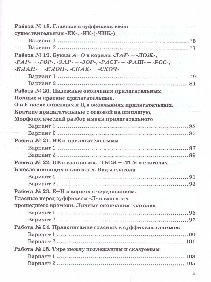 картинка Зачетные работы по Русскому язык 5 класс. НОВЫЙ ФГОС от магазина Рослит