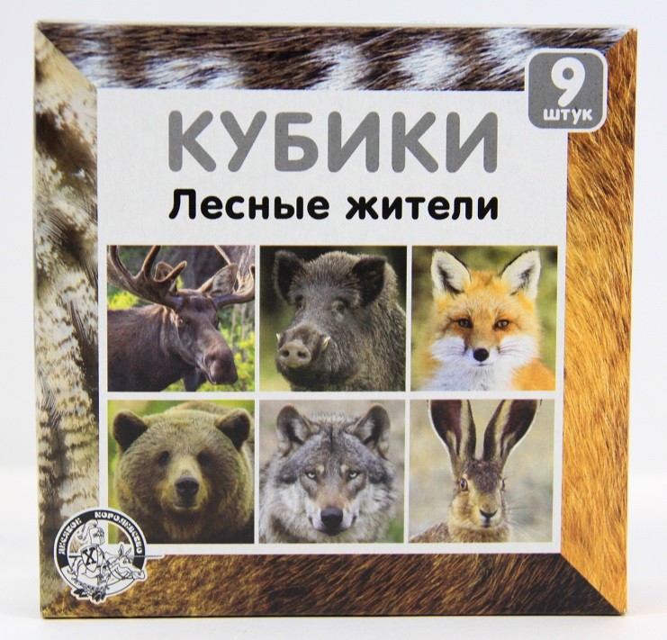 Обложка Кубики "Лесные жители" (без обклейки) 9 шт, издательство Десятое королевство | купить в книжном магазине Рослит