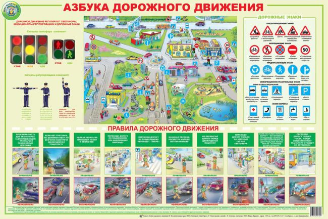 Обложка книги Плакат "Азбука дорожного движения", Автор , издательство Маленький гений-Пресс | купить в книжном магазине Рослит