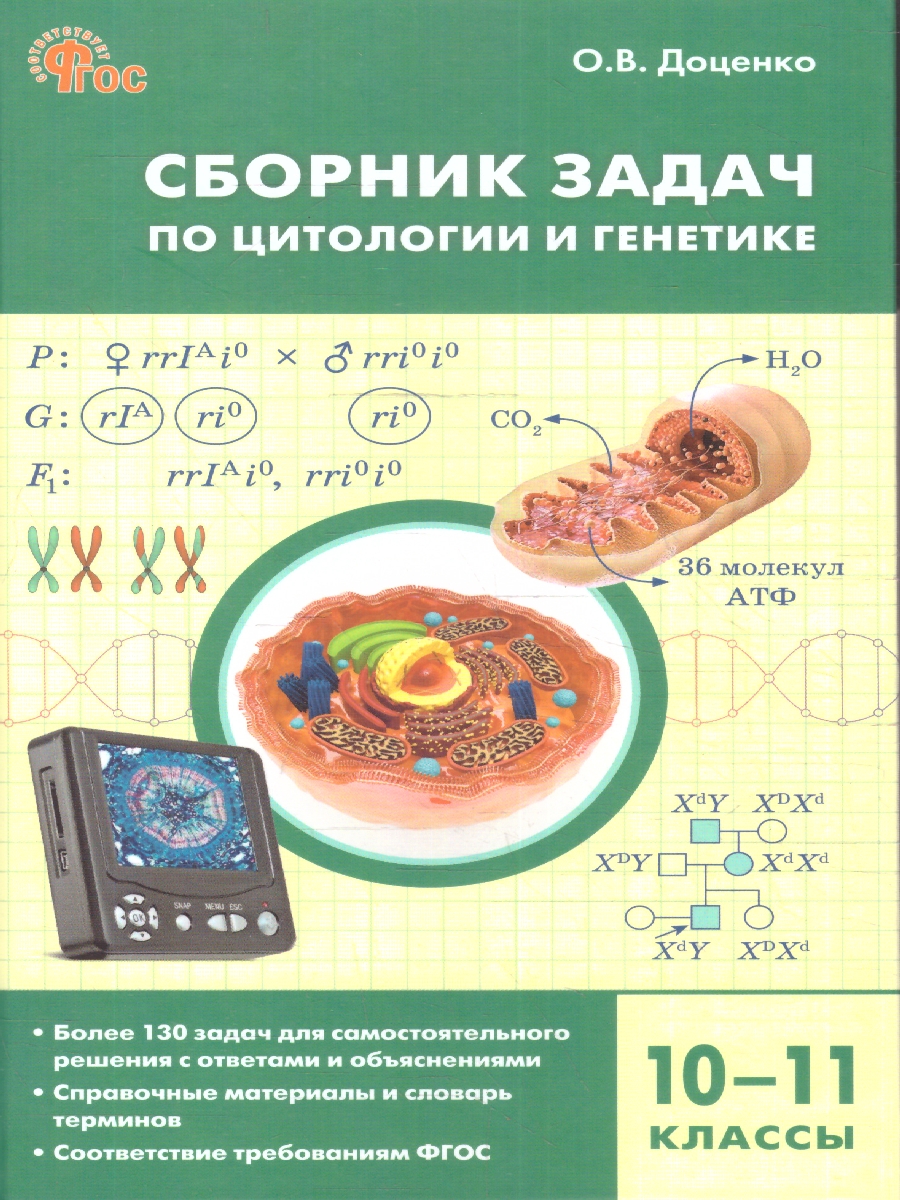 Обложка книги Биология 10-11 класс. Сборник задач по цитологии и генетике, Автор Доценко О.В., издательство Вако | купить в книжном магазине Рослит