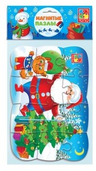 Обложка Пазлы на магните Дед Мороз и котик 12 элементов (3-5 лет) (Я РАСТУ ТОЙЗ), издательство Я РАСТУ ТОЙЗ | купить в книжном магазине Рослит