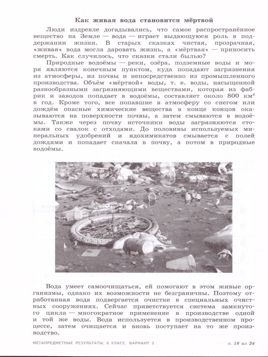 картинка Метапредметные результаты. Стандартизированные материалы для оценки читательской грамотности. 6 класс. Варианты 1-4 от магазина Рослит