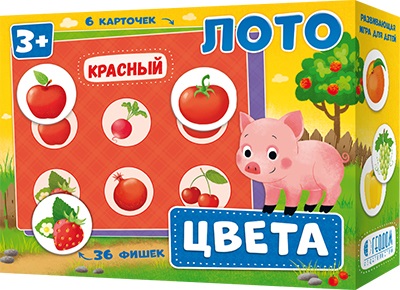 Обложка Лото. Цвета. 6 карточек 36 фишек, издательство ГЕОДОМ | купить в книжном магазине Рослит